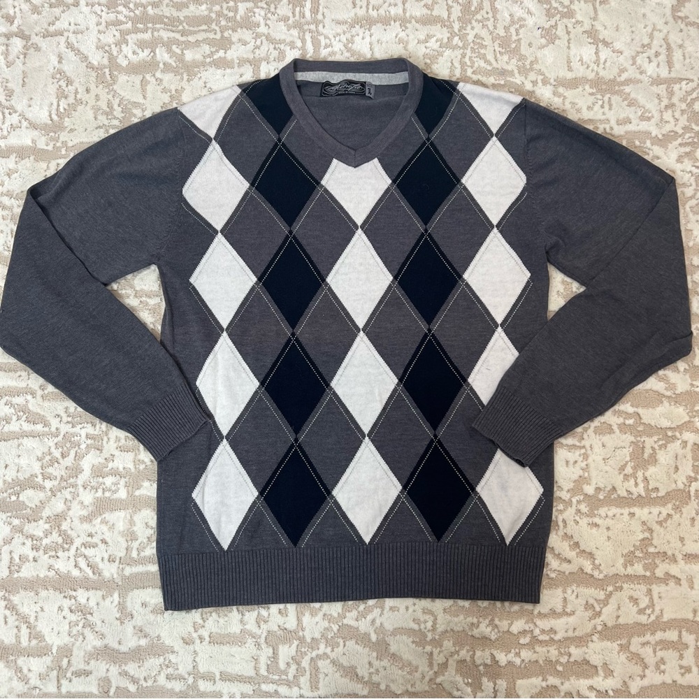Retrofit Argyle Pullover Long Sleeve Sweater